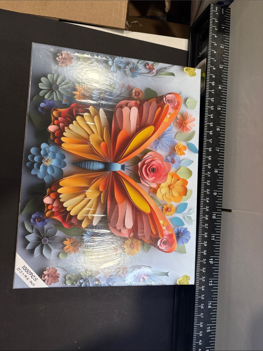 1000 piece Orange Multicolor Paper Butterfly Puzzle